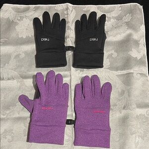 Head Black and Purple Children's Kids Touchscreen Gloves 2 Pairs‎ EUC Lg/Med
